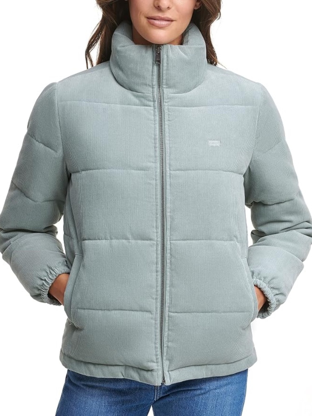 Levi's Zoe - Mint - Corduroy Bubble Puffer Jacket